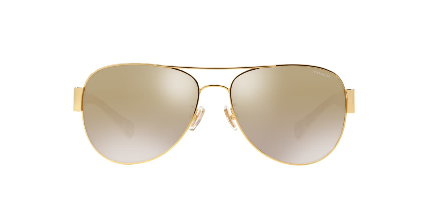 Coach aviator best sale sunglasses gold