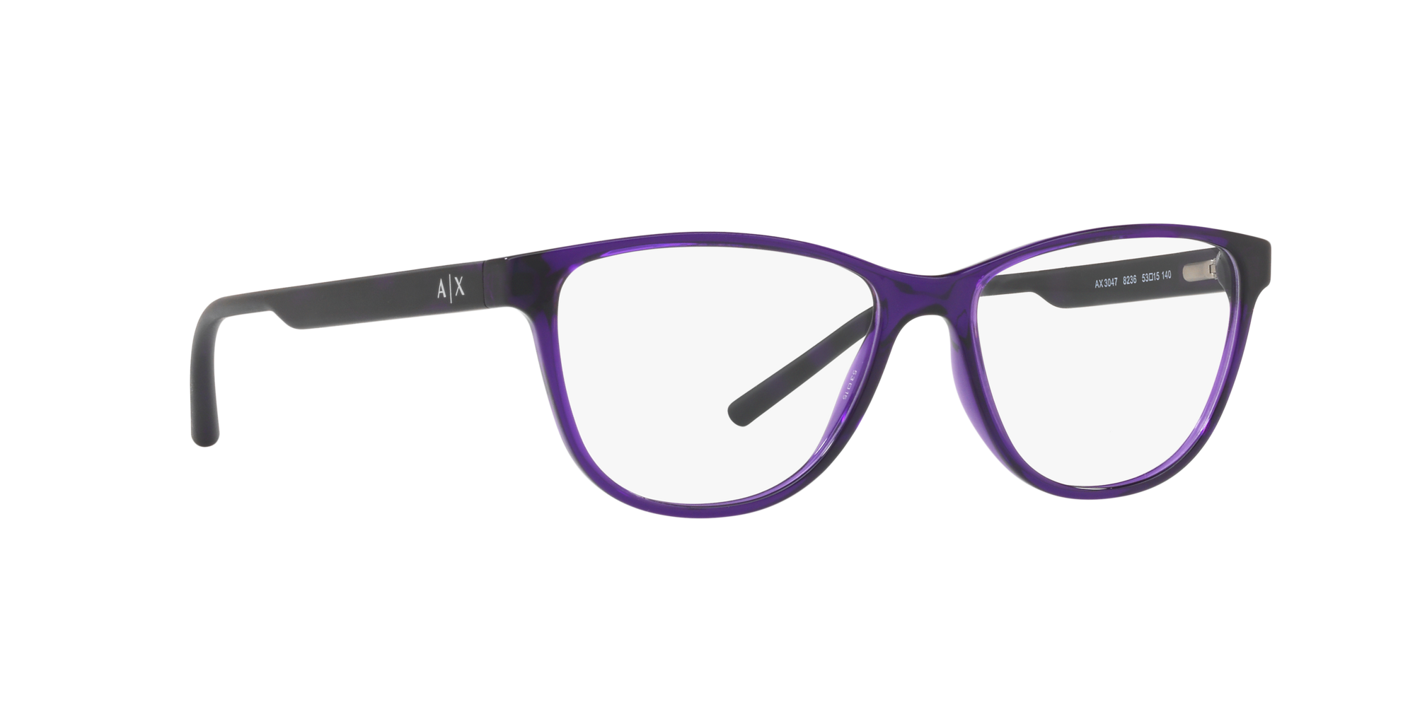 armani exchange purple glasses