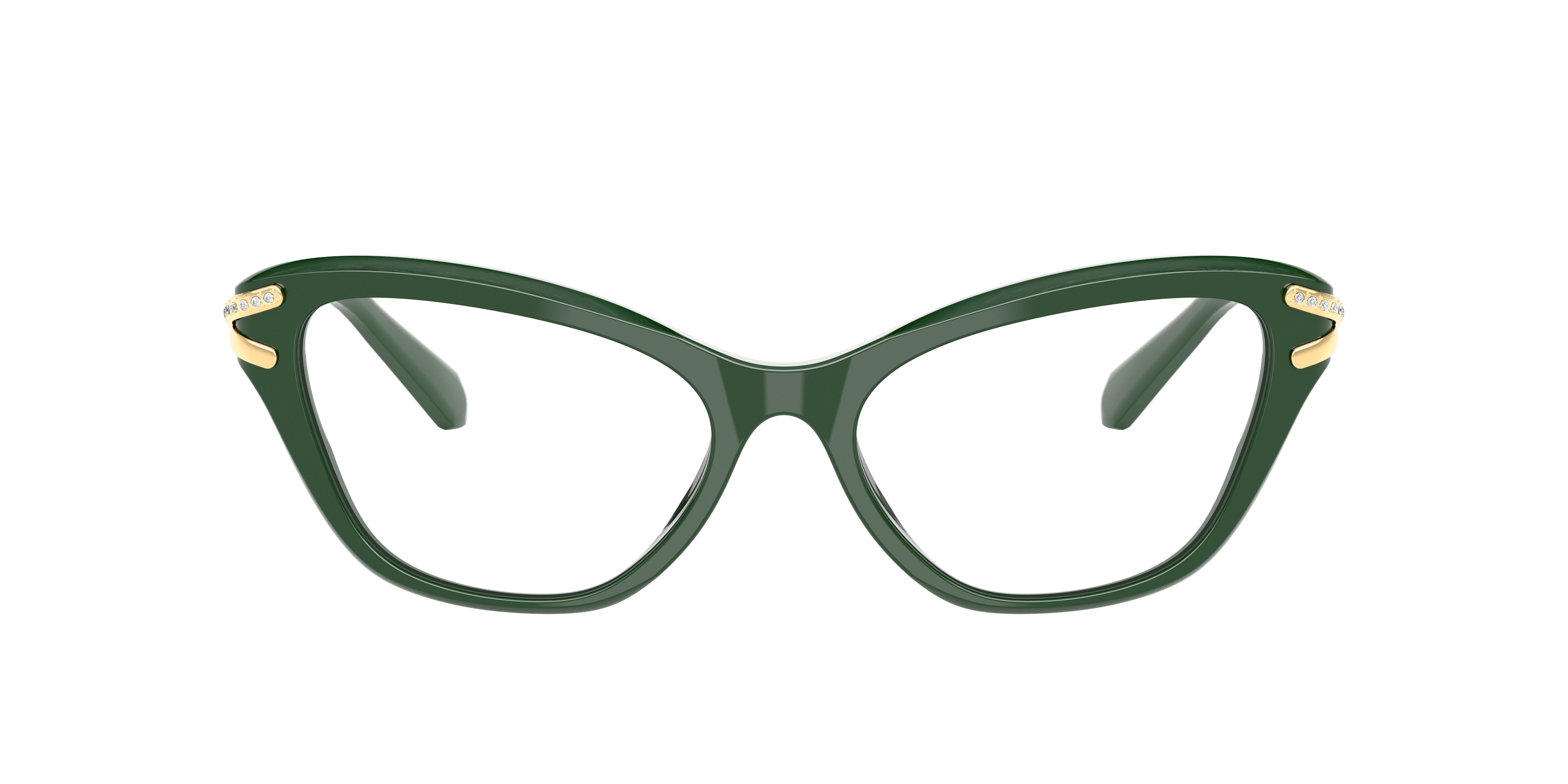 ゼウスクオーツ×クリーミーリビアングラス Swarovski 0SK2031 Glasses in Green | Target Optical
