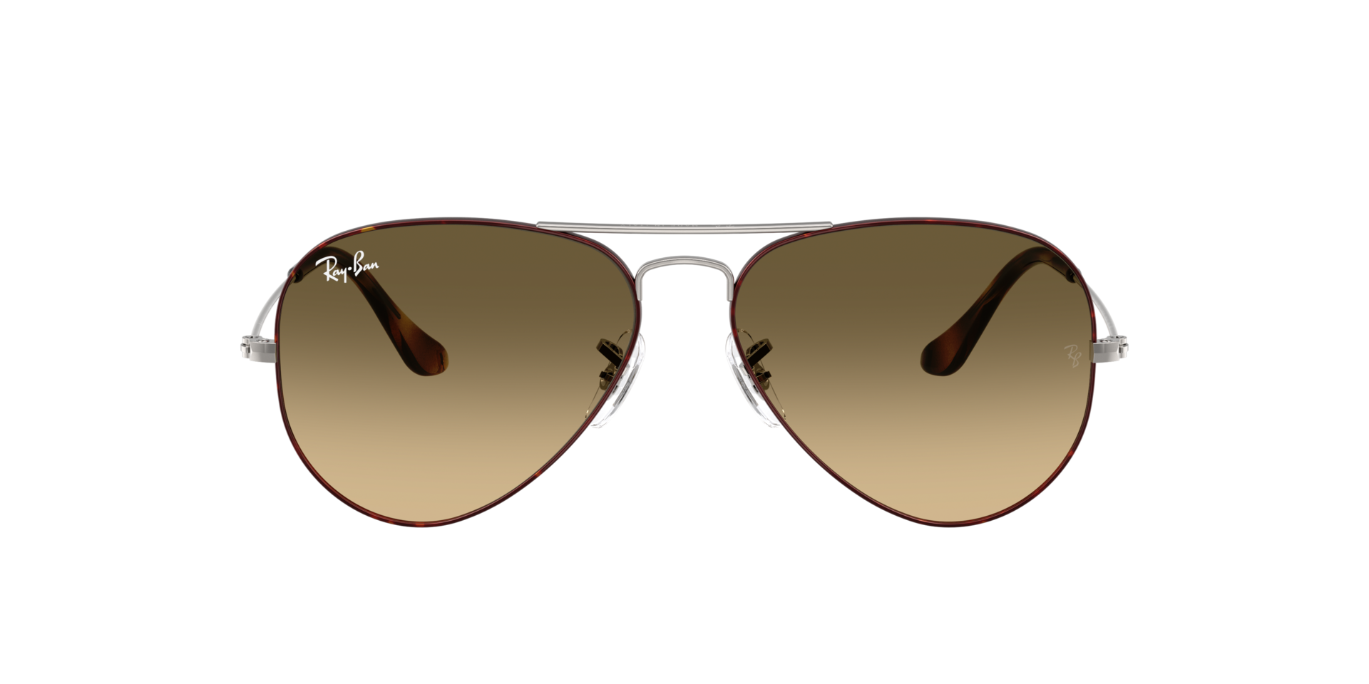 Ray-Ban Brown Gradient Pilot Sunglasses with Tortoiseshell Temples Ray-Ban Brown Tortoiseshell Gradient Lens Sunglasses main image 2