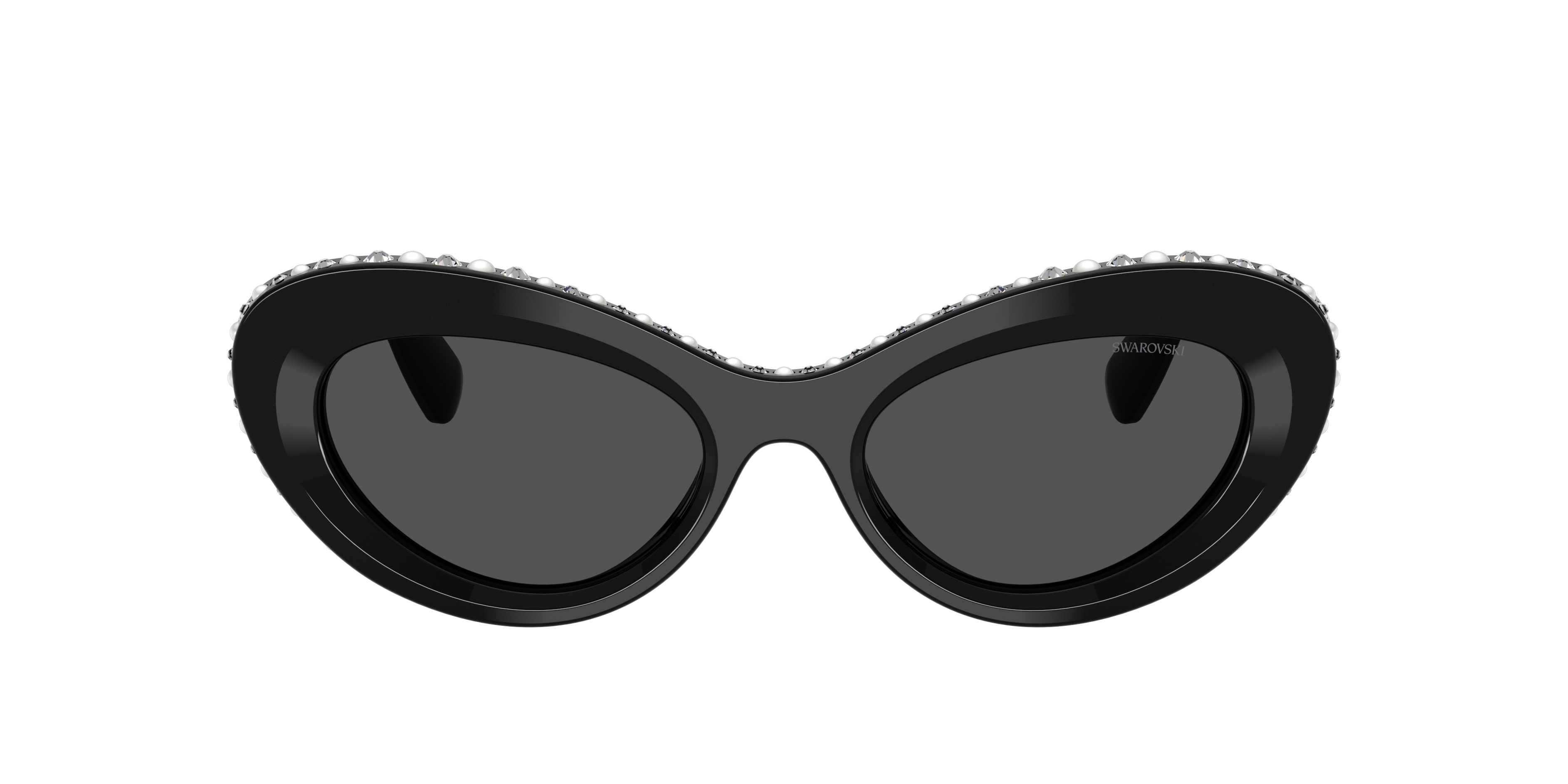 SWAROVSKI ベアー Sunglasses, Oval shape, 2 in 1 clip-on, SK7044, Silver tone